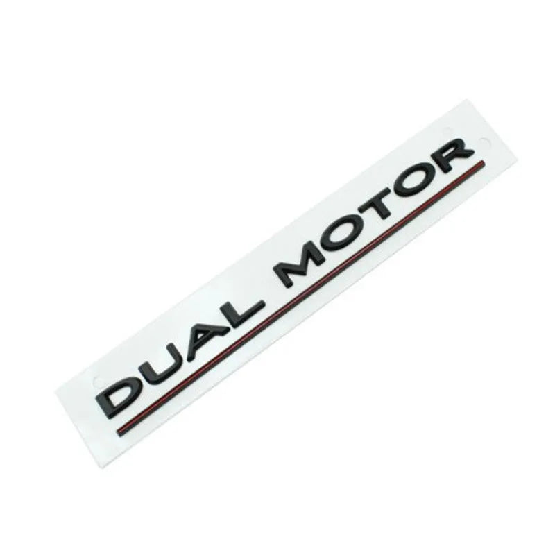 ABS plastic performance badge sticker for Tesla Model 3 bumper in multiple colour options.