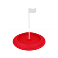 16cm diameter silicone golf putter plate in red, green and blue colours for indoor putting practice