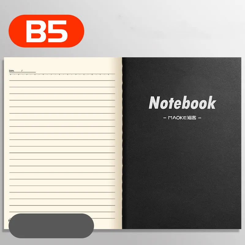 Ten soft cover thread-bound notebooks in A5 and B5 sizes with various designs