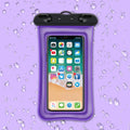 Orange double airbag waterproof phone pouch with a black rope