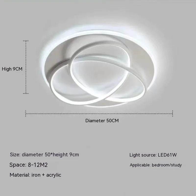 Clover LED ceiling lamp 50cm 61W modern Nordic design black finish living room bedroom ceiling light