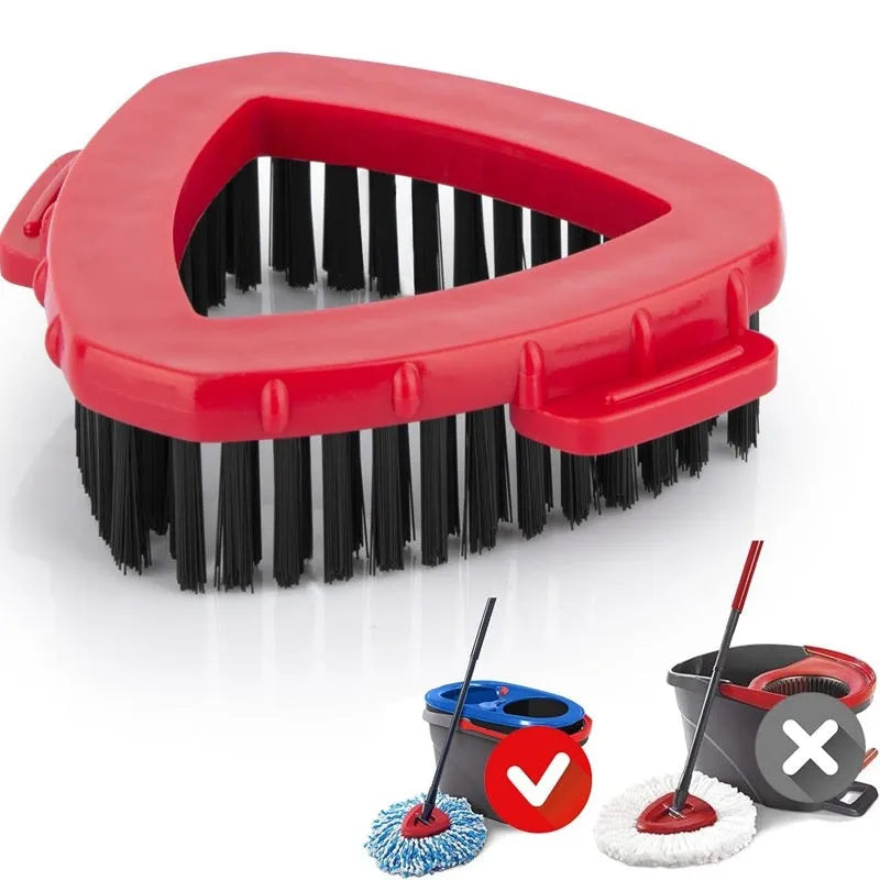 Triangular replacement brush head with PP body and nylon bristles, 13cm x 10.9cm x 3.5cm