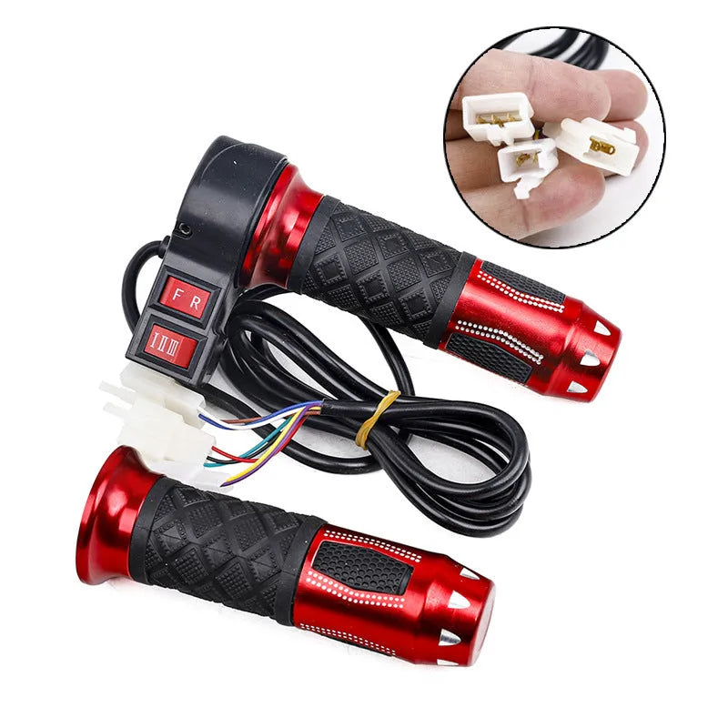Plastic three-speed rotating handle set for electric three-wheel car conversion accelerator control.