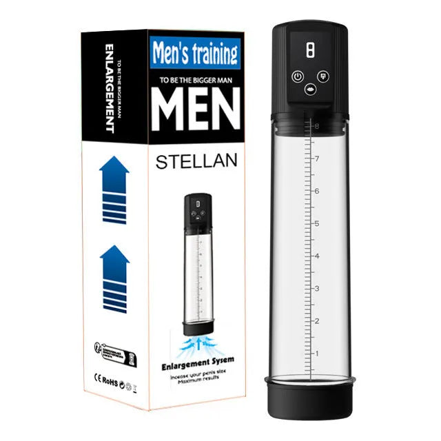 Male masturbation device with electric pump for negative pressure stretching exercise training