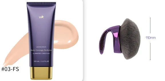 Waterproof body tattoo concealer cream 103ml with brush in seven radiance colour options