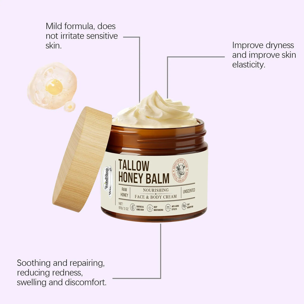57g jar of tallow honey skin repair moisturising cream with zinc oxide and titanium dioxide