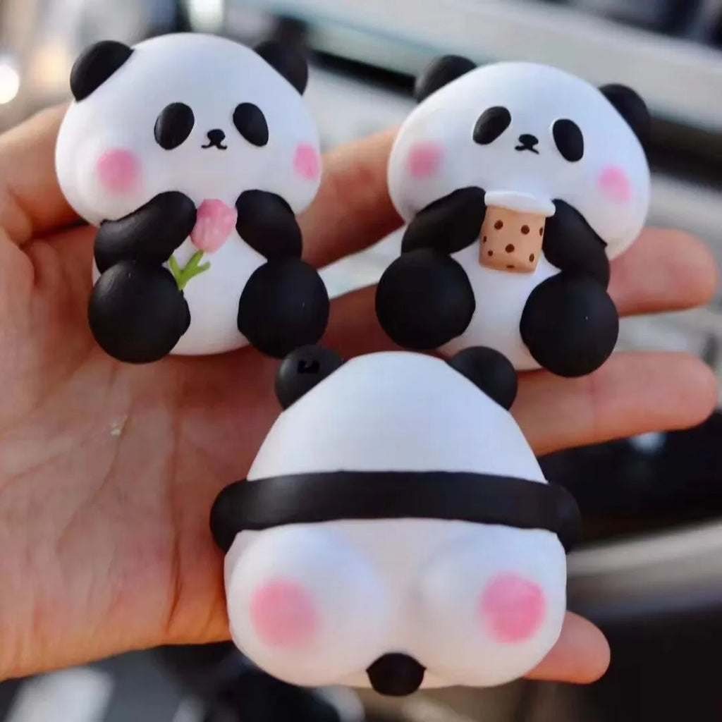 Panda car vent perfume clip air freshener decoration in three style variations
