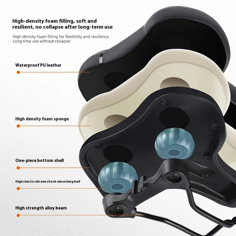 West Rider bicycle saddle cushion with high-elastic sponge and leather cover in black and colourful styles.