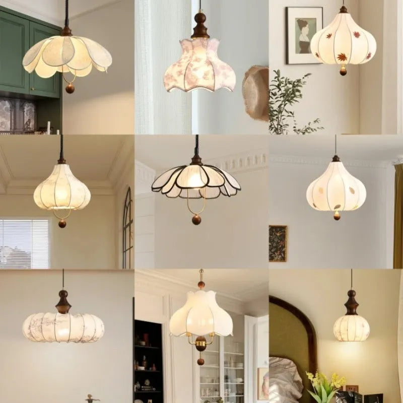French style retro adjustable dining room chandelier with hardware and wood fabric in large size