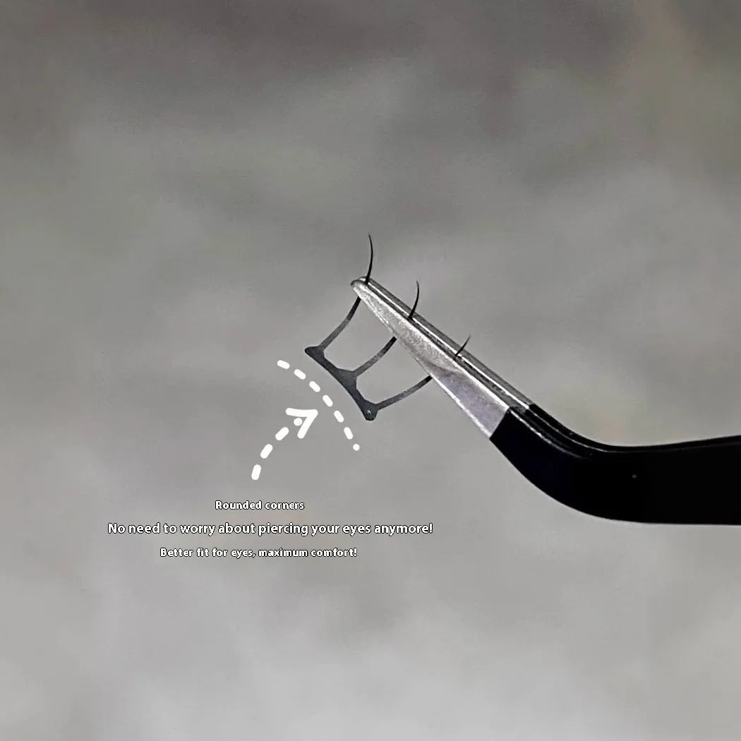 Pack of reusable false eyelash clusters made from artificial fibre, shown with optional glue and tweezers.