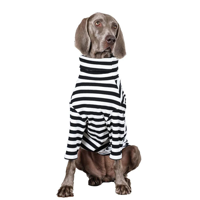 Black and white thin polyester dog clothing for large breeds in multiple sizes