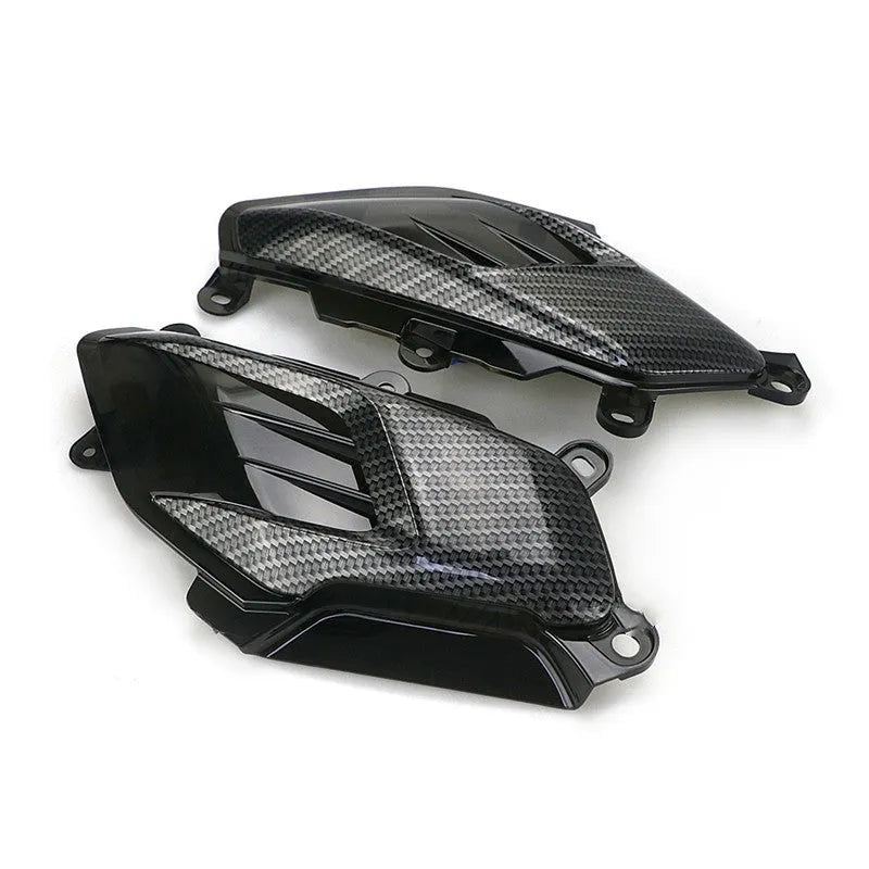 Pair of YAMAHA NMAX carbon fibre style LED side lamps in blue or red.