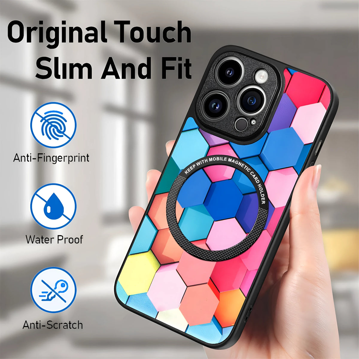 Two-in-one magnetic suction phone case with plastic shell and silicone inner layer for iPhone 14 and 15 series