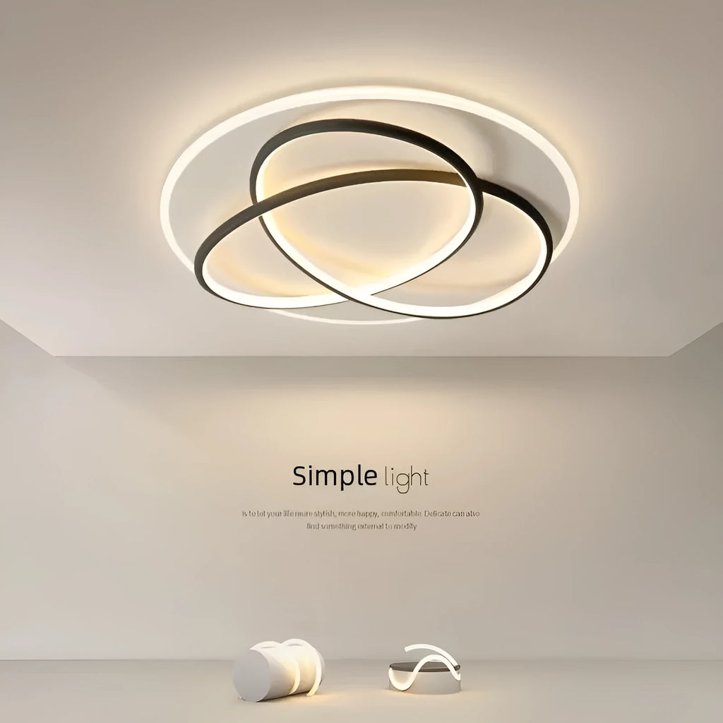 Clover LED ceiling lamp 50cm 61W modern Nordic design black finish living room bedroom ceiling light