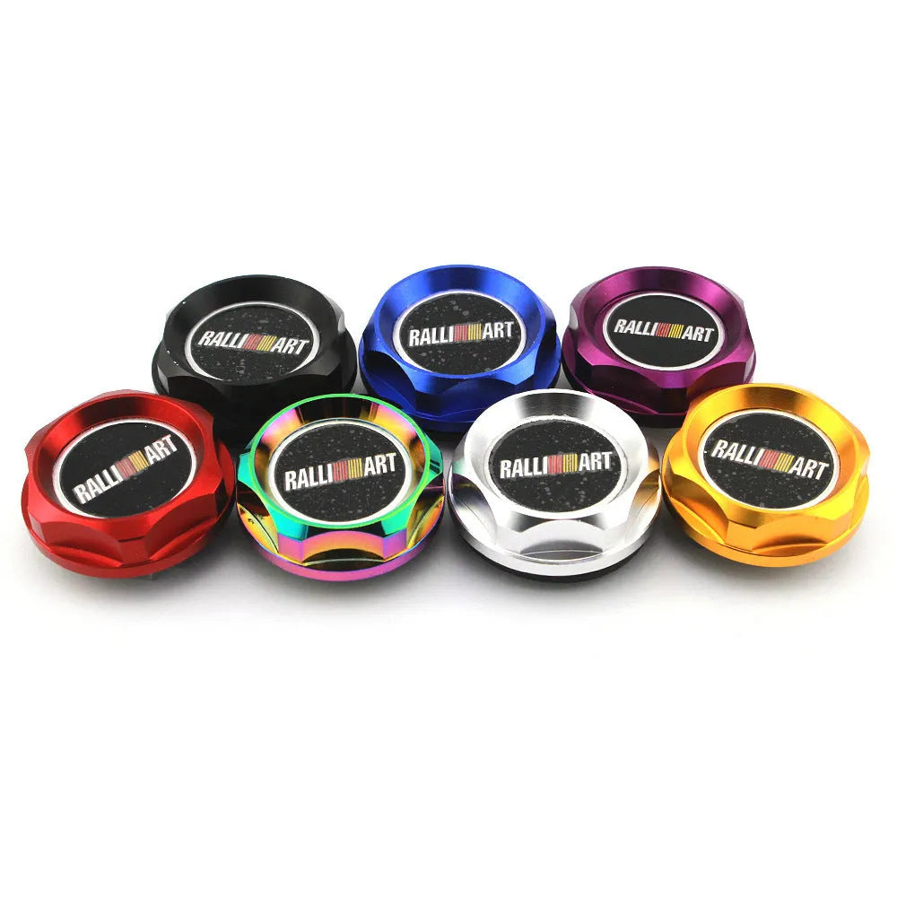 Aluminium alloy oil filter cap for Mitsubishi models in six anodised colours.
