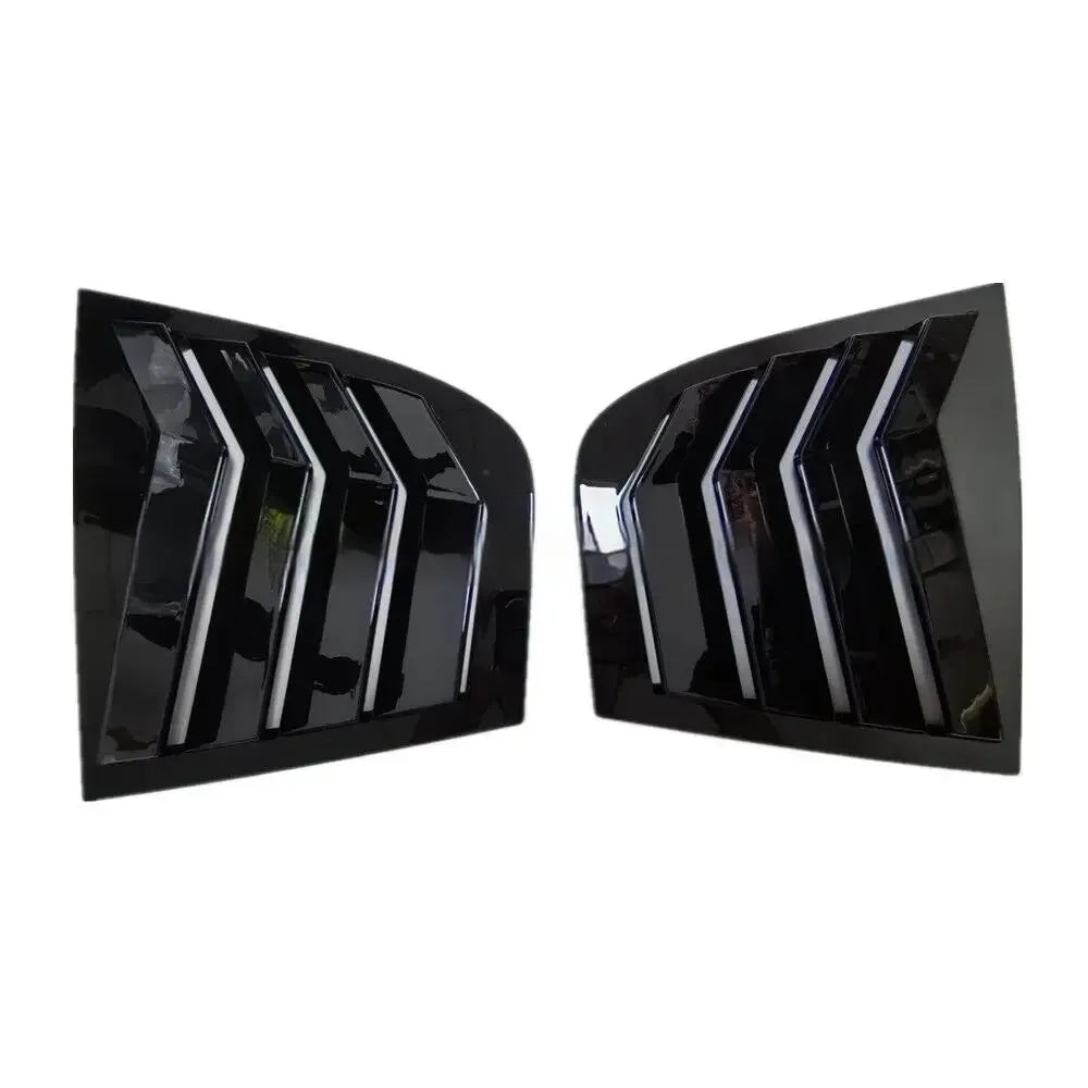 Pair of bright black carbon fiber rear triangle decorations for Kia Stinger