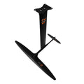 Black carbon fibre racing hydrofoil with aluminium components and 1051mm front wing