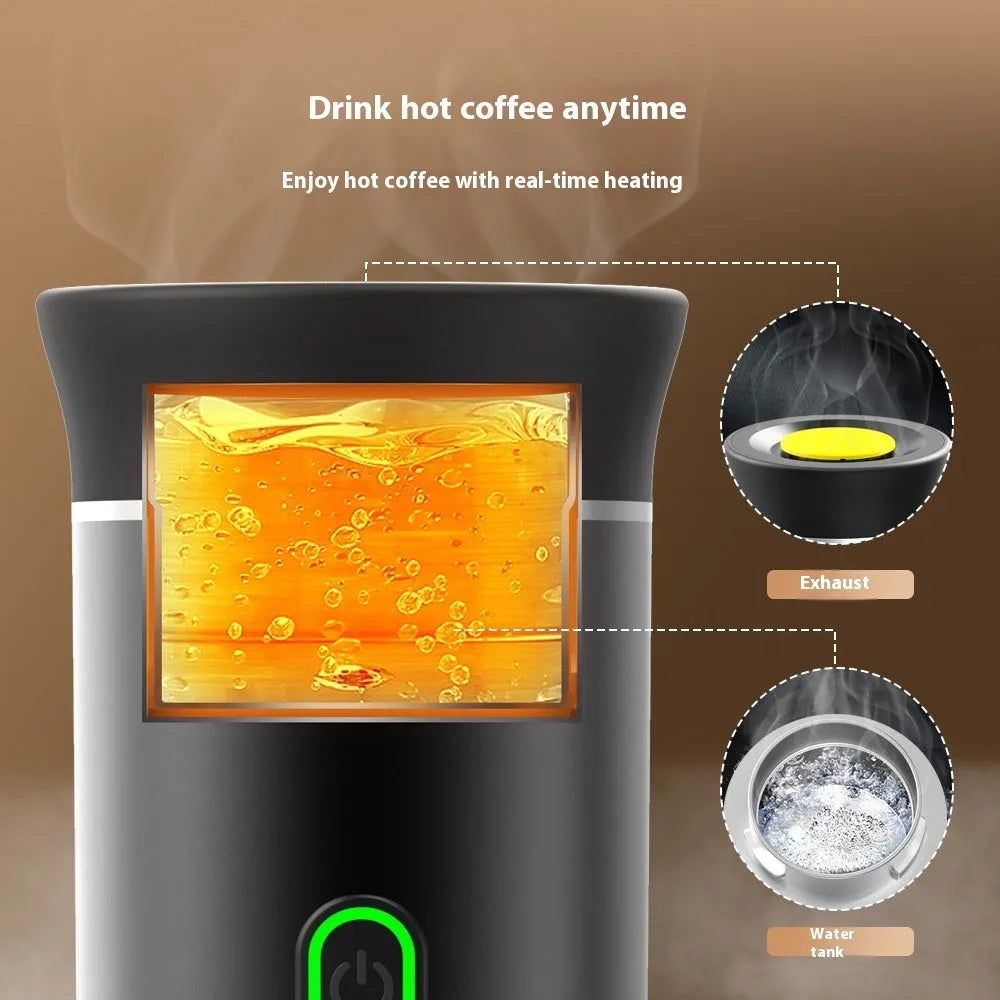 Portable 3-in-1 electric espresso machine for capsules and ground coffee in multiple colours