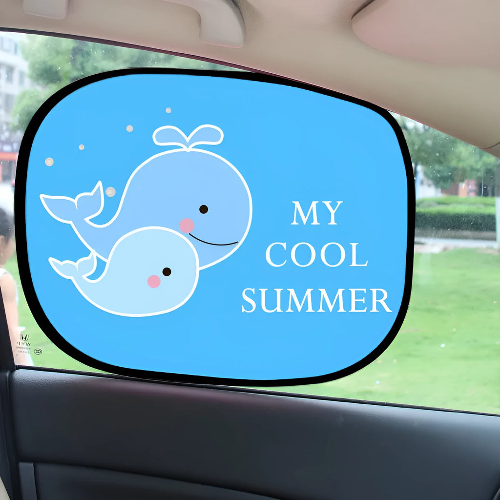 Electrostatic adsorption car side window sunshade with animal design on nylon mesh