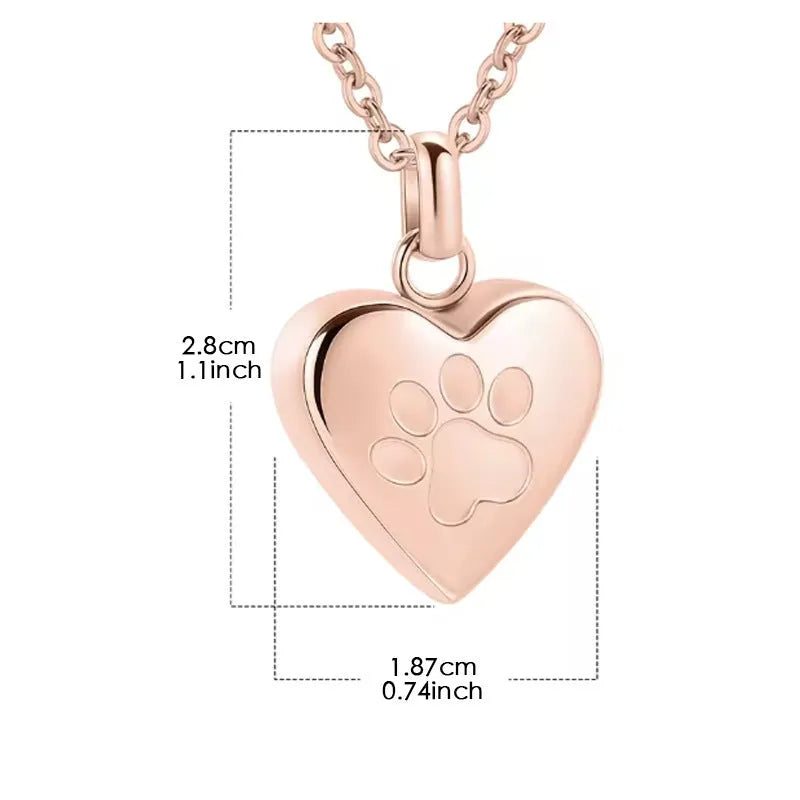 Openable heart-shaped titanium steel cinerary casket necklace on a chain.