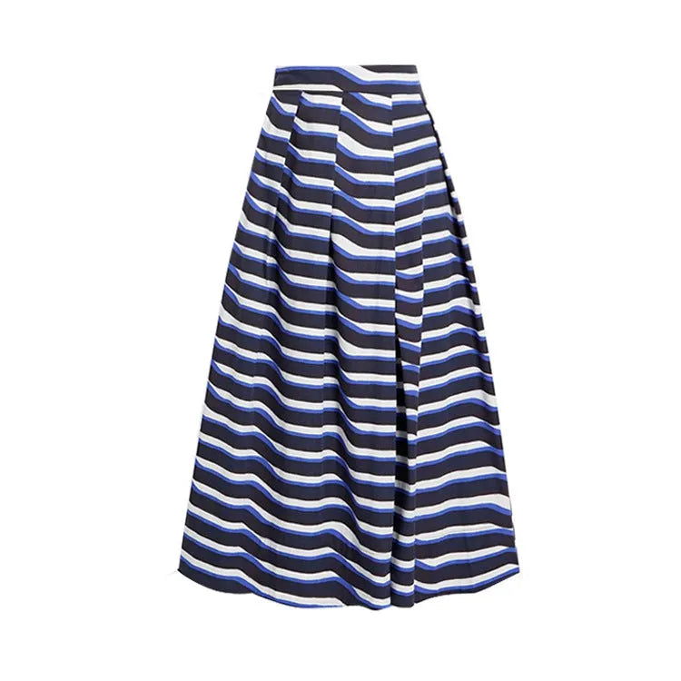 Women's vintage denim colour one-piece swimsuit with matching skirt