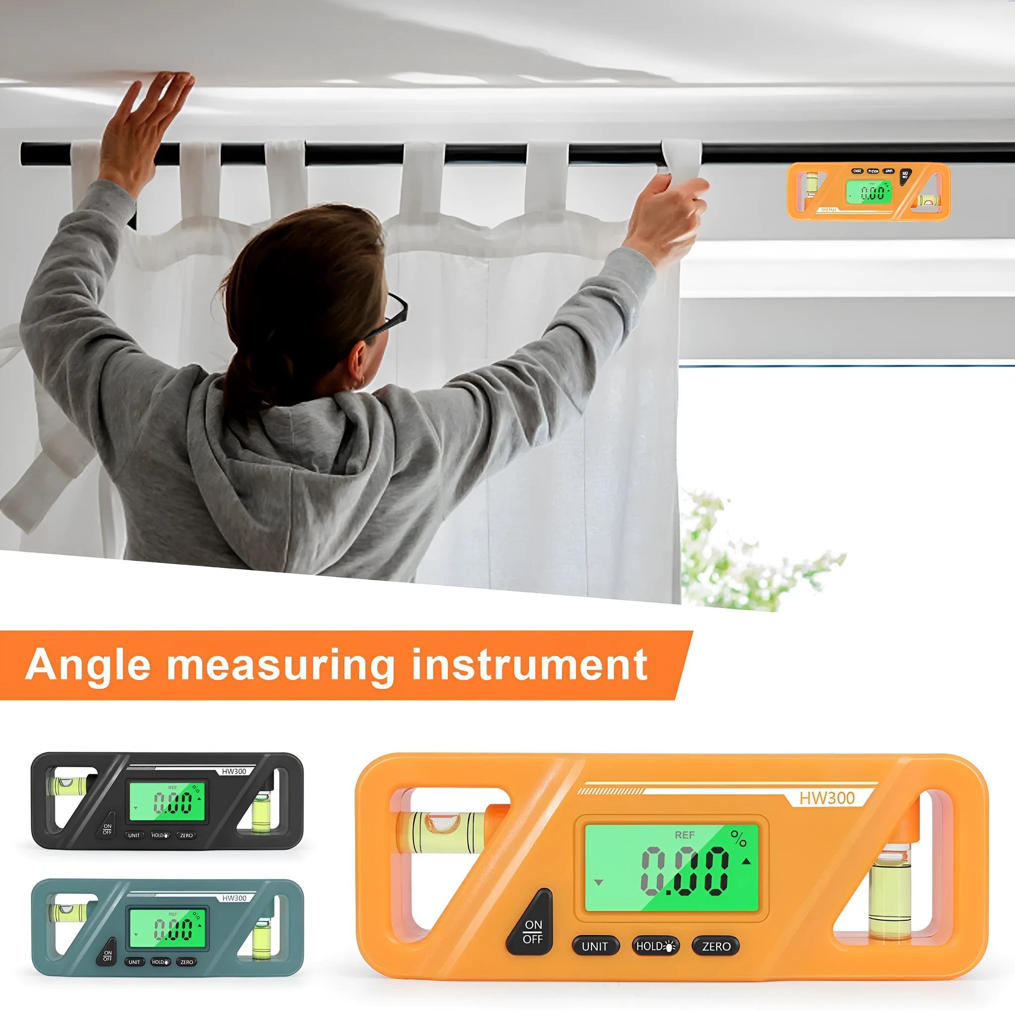 Digital magnetic inclinometer level meter for precise angle measurement on metal surfaces