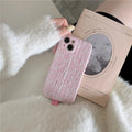 Houndstooth and plaid TPU iPhone case with drop protection, shown in pink and blue purple patterns