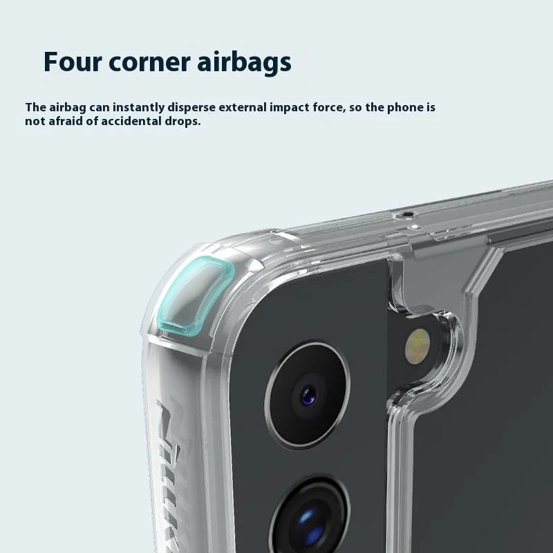 Samsung Galaxy S22+ Natural Color Pro transparent soft TPU phone case in blue colour back view