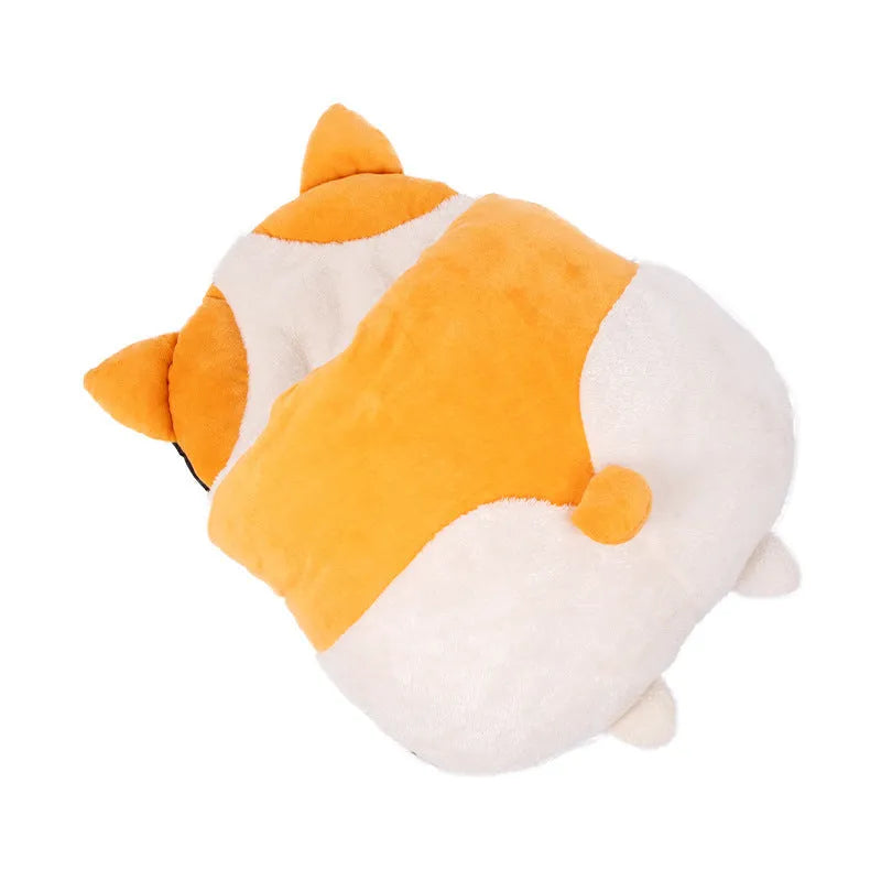 Orange semi-closed cat sleeping bag nest bed on a floor