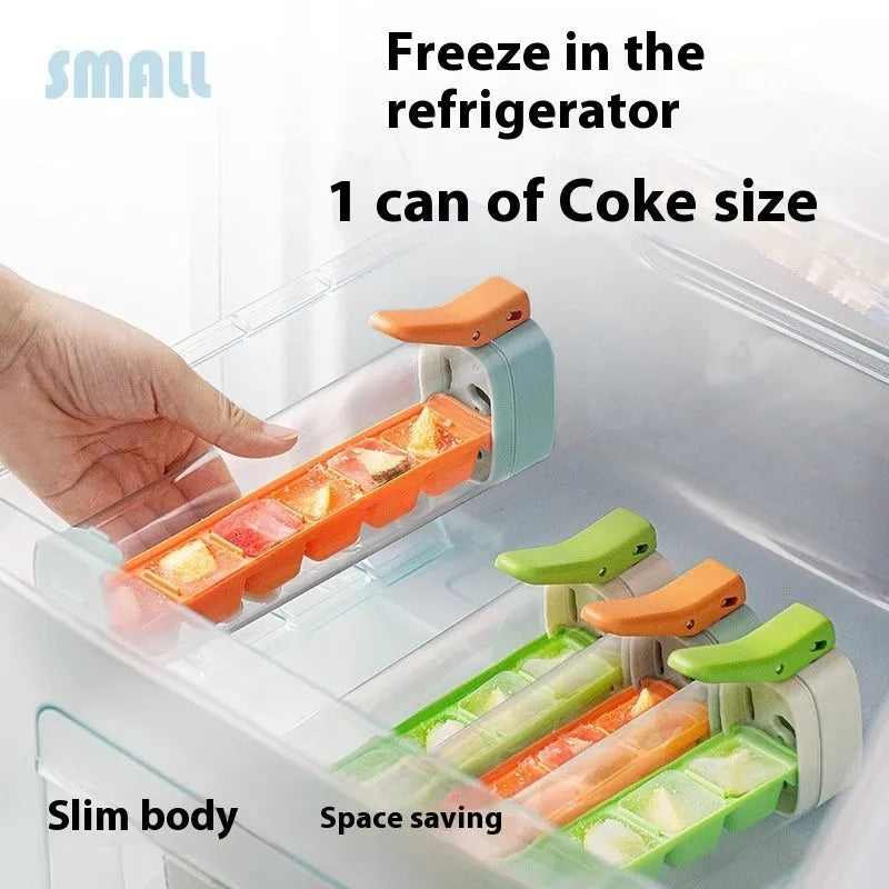 Food-grade plastic ice tray with one-touch release mechanism in blue or white colour