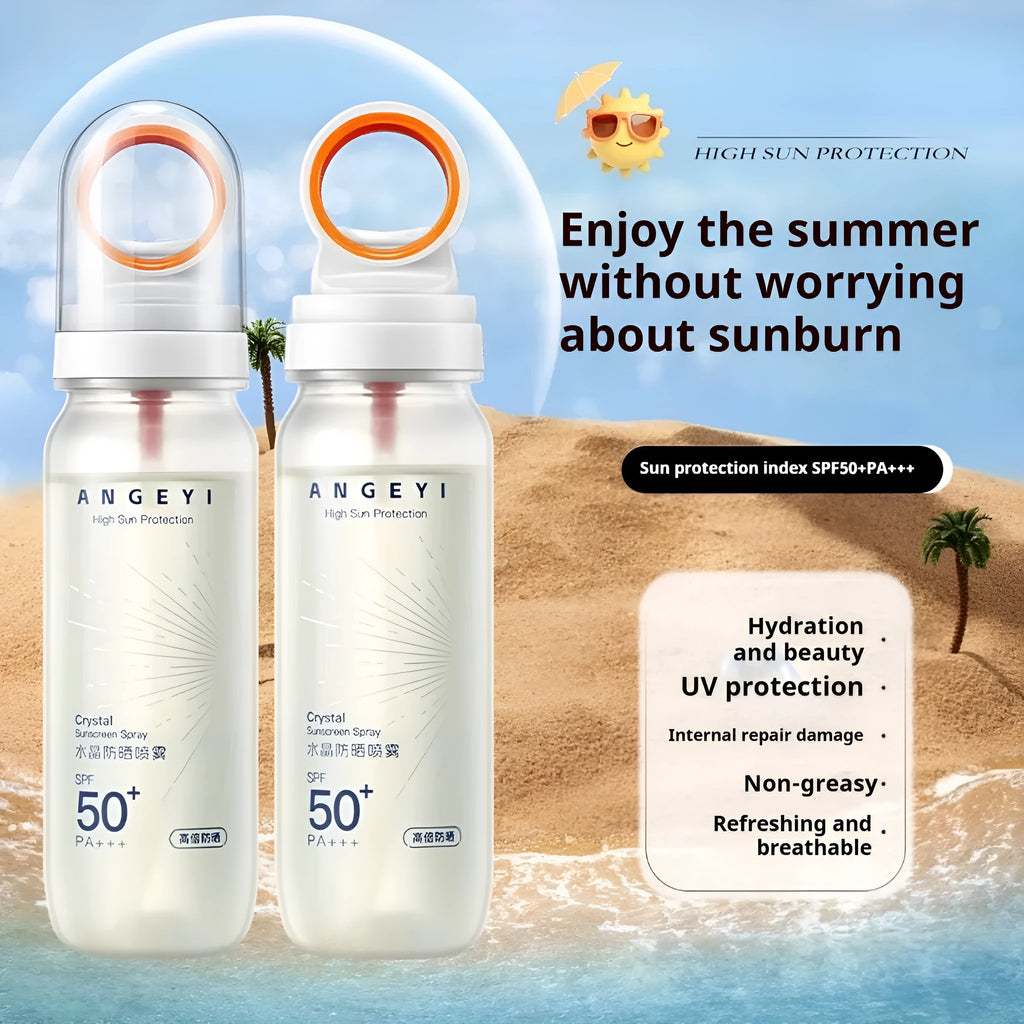 Crystal Sunscreen Spray SPF50 90ml aerosol can for full body UV protection