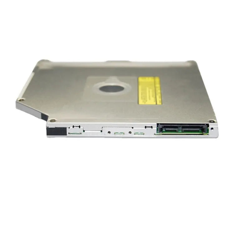 Silver external SuperDrive optical disc drive for MacBook Pro 13 inch laptop