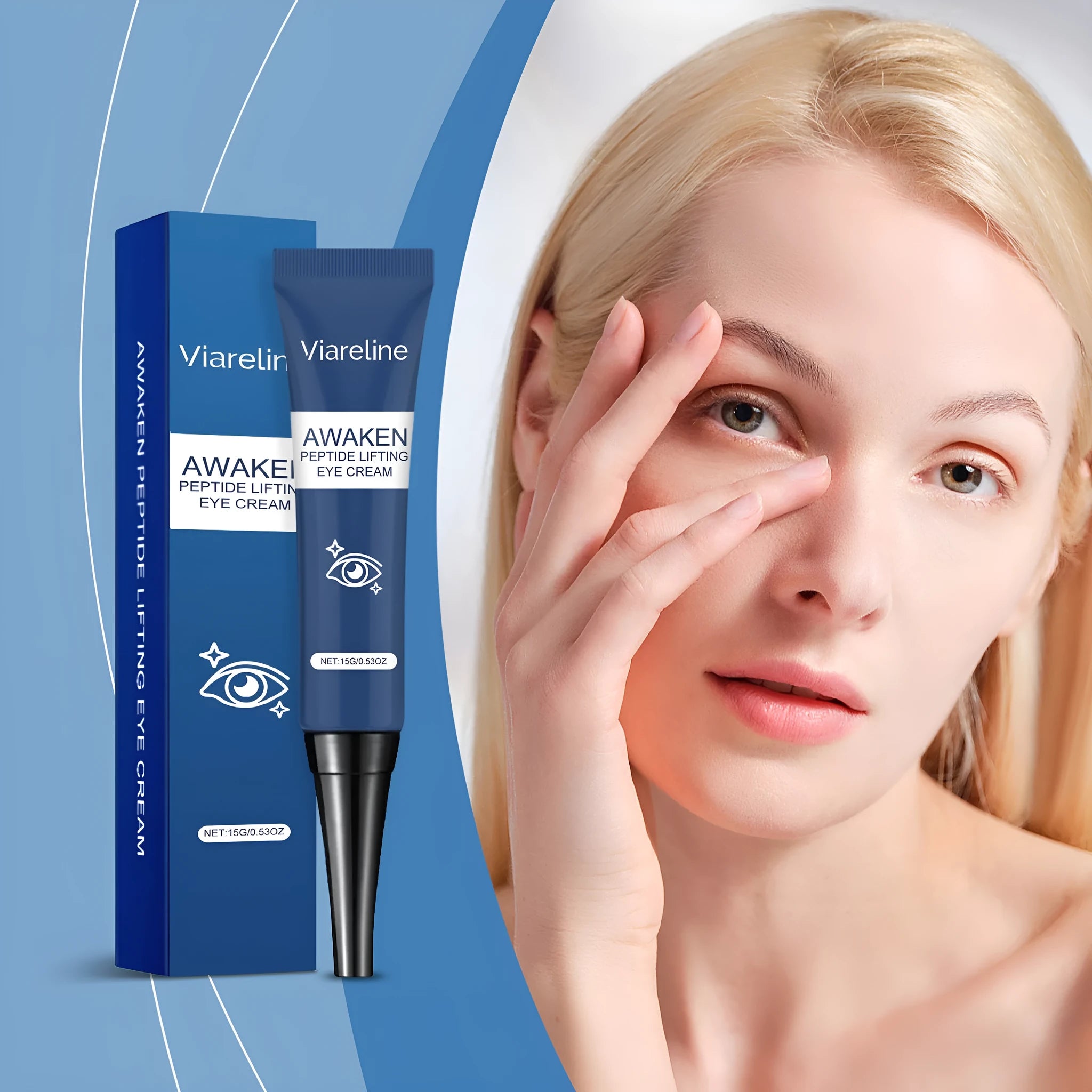Viareline collagen firming eye cream 15g container with tripeptide extract