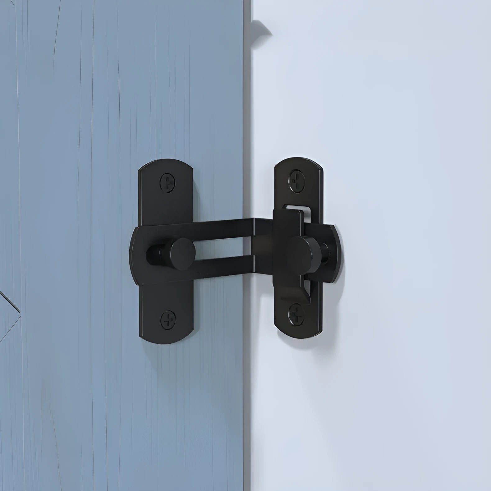 Warehouse hook barn door lock with 90 degree hasp in carbon steel or stainless steel options