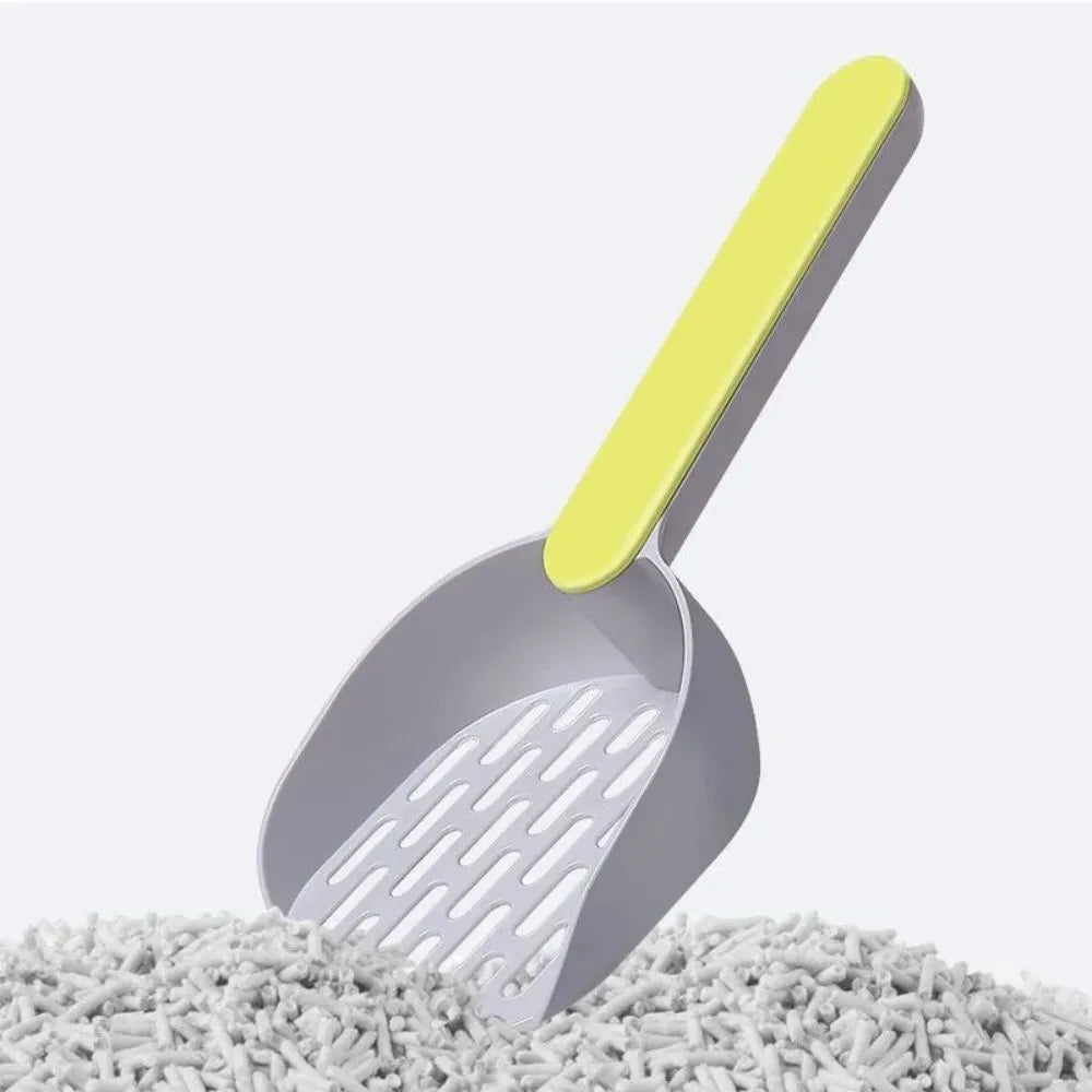 Blue plastic cat litter shovel for cleaning cat toilet litter boxes, measuring 26.6cm long