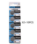 Pack of 5 silver CR2032 3V lithium button batteries for scales and remotes