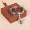 Men's gradient ceramic chain bracelet with Yonghe blessing design in coloured glaze