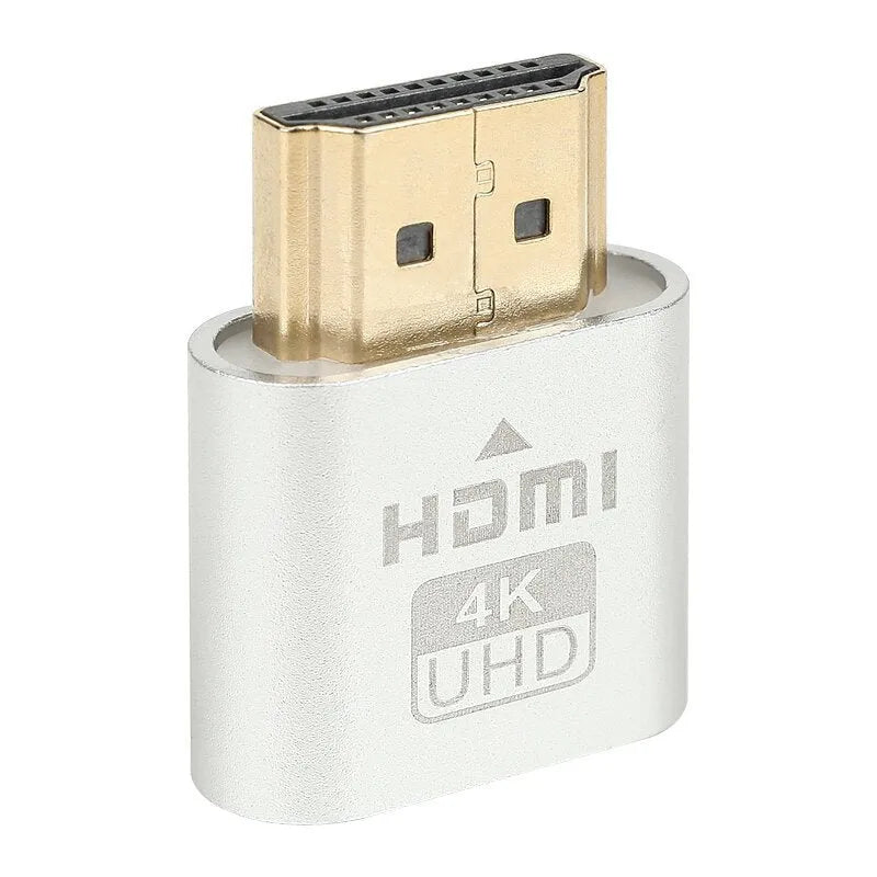 26.5mm long HDMI male dummy plug for graphics card virtual display simulation in various metal colours.
