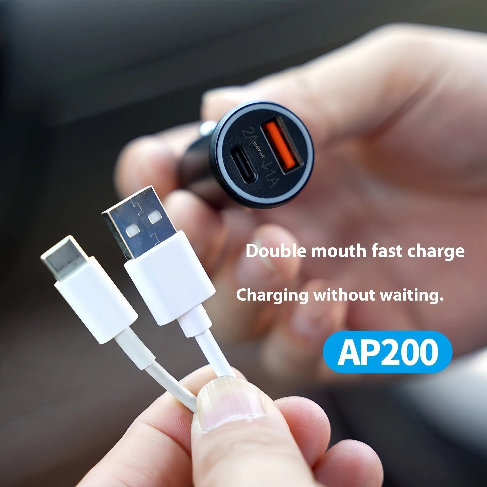 Black ABS plastic car charger locator GPS setting instrument on a dark surface.