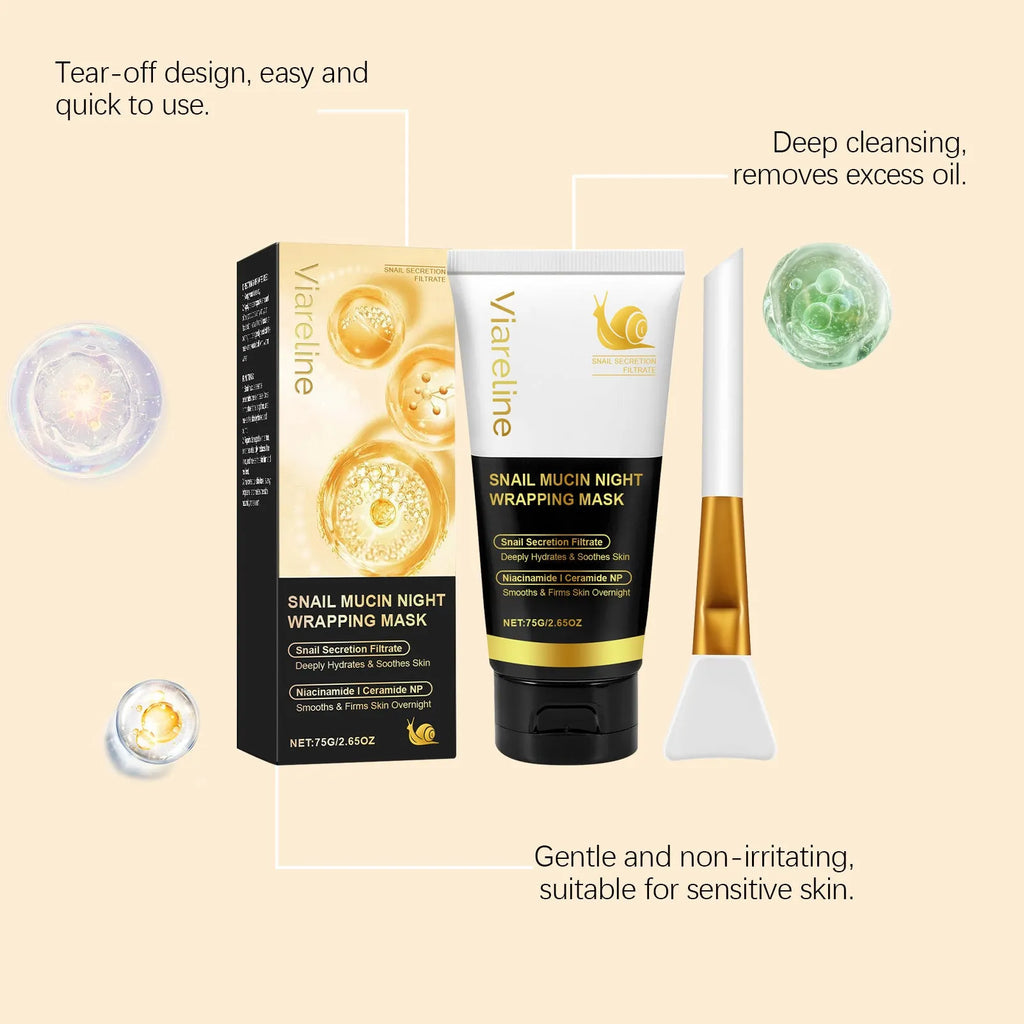 Turmeric sleeping mask set with 120g jar and application brush for overnight skincare treatment