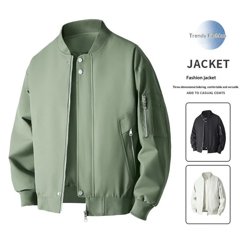 Oversized Jacket Loose Fit Polyester Fibre Drawstring Sleeves Coat for Daily Wear Youth Black Apricot Army Green Sizes L to 9XL British Style Versatile American Fashion Trend Handsome