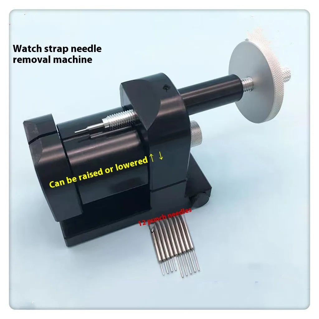 Steel watch strap removal machine tool for professional and DIY watch repair with alloy construction