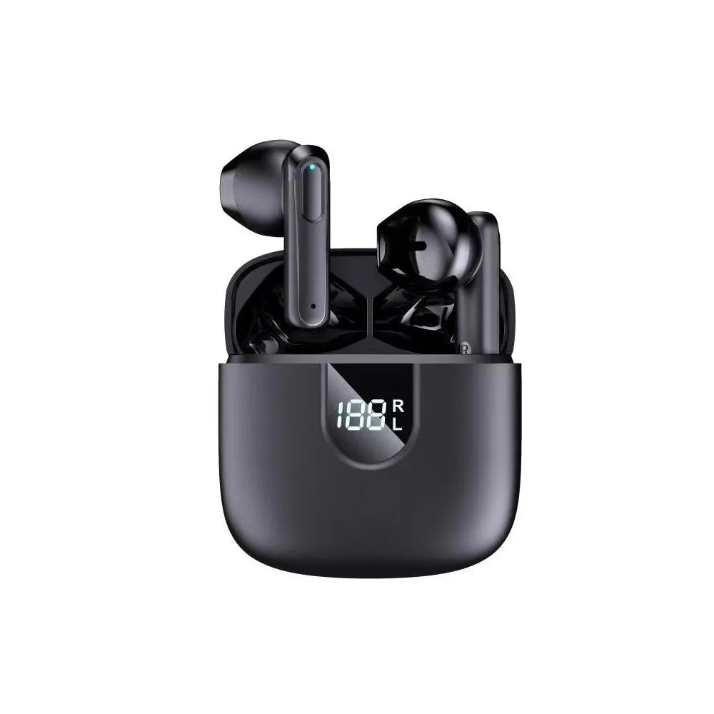 A18 wireless Bluetooth headset in-ear with digital display, PC ABS material, black colour