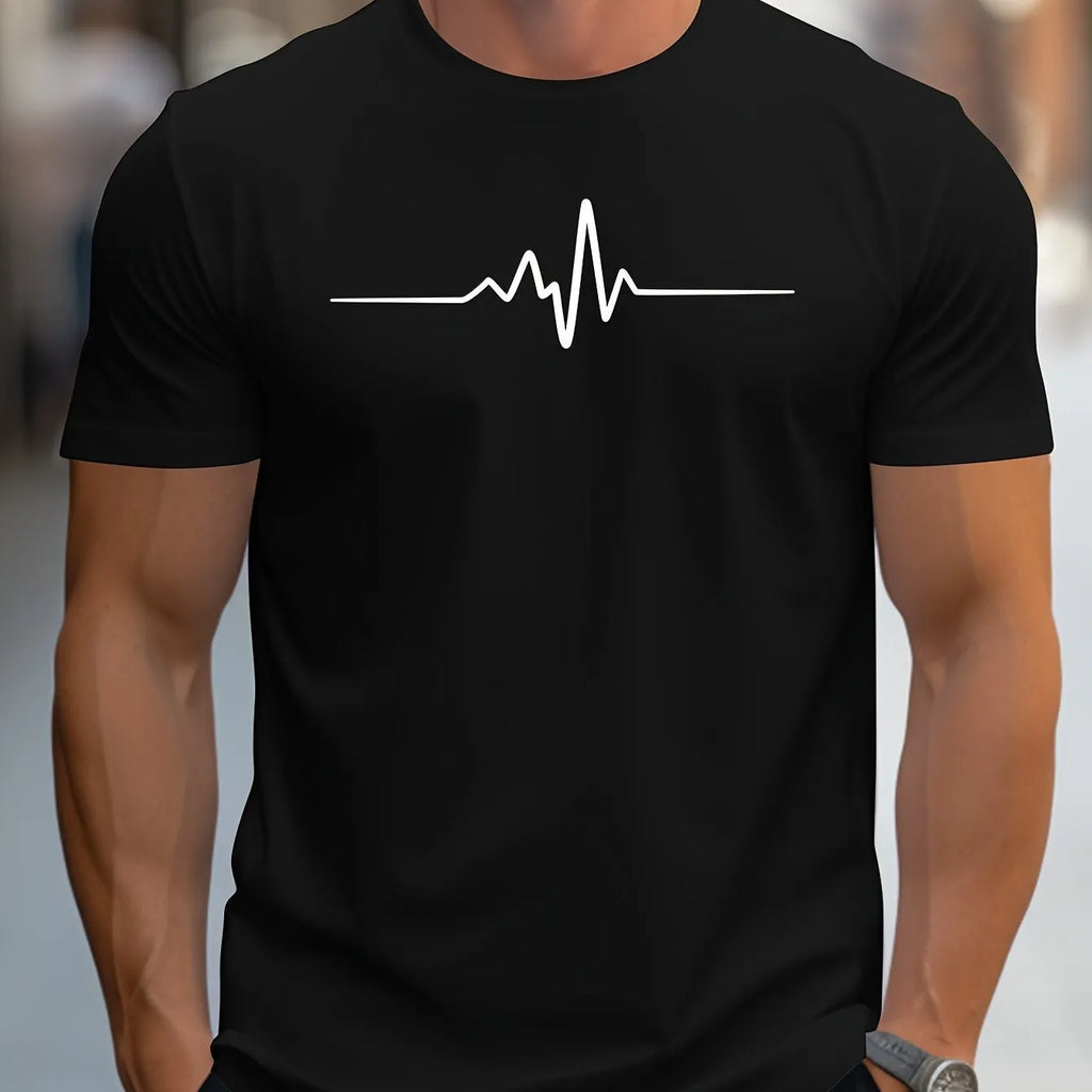 Men's loose fit 3D style t-shirt with printed letter patterns in short sleeve summer design