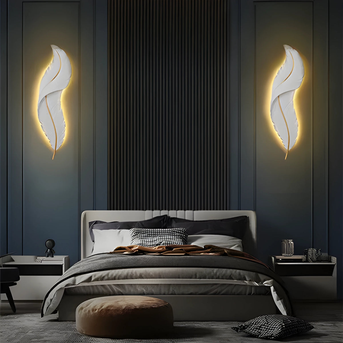 Modern LED wall lamp with PVC shade in small 20x65cm size for bedroom or living room