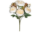 Silk artificial peony bouquet in champagne and sand red colours for home or wedding decoration.