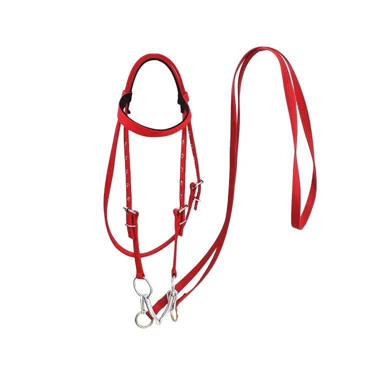 Black fibre horse halter rope for ponies with shoulder height below 1.3m