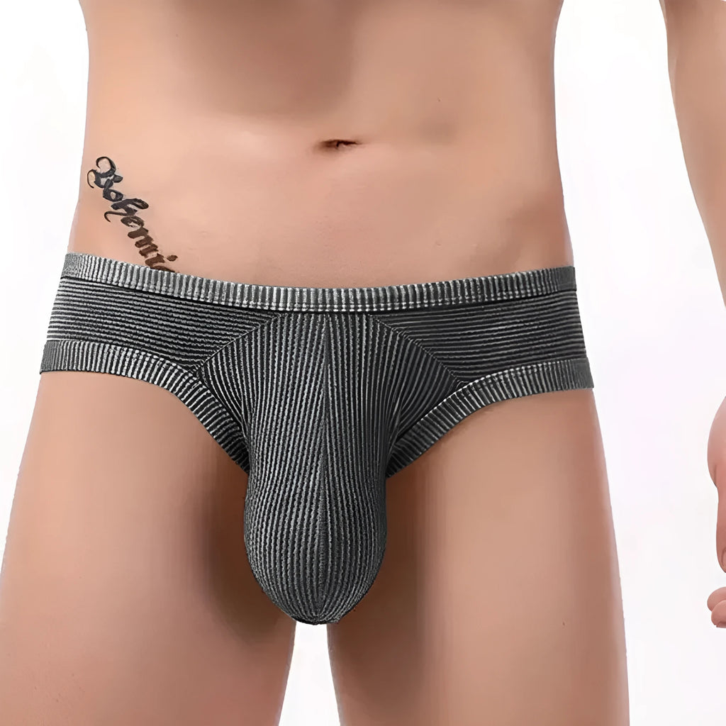 Men's sexy back hollow briefs in cotton, showing low waist boxer style in multiple colours