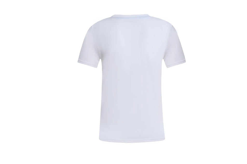 White cotton t-shirt overalls with round neck and short sleeves for teenage summer wear