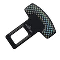 Aluminium alloy bottle opener keychain with lock tongue buckle pick head in frosted carbon fibre colour.